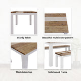 Orville 3pc Dining Set 1.8m Table 1.5m Bench Solid Acacia Timber - Multi Color - Rear View