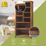 Birdsville Bookshelf Bookcase Display Unit Solid Mt Ash Timber Wood - Brown - Top-Down View