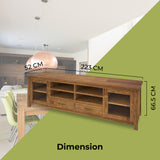 Birdsville ETU Entertainment TV Unit 223cm 2 Door 2 Drawer Mt Ash Wood - Brown - Side View
