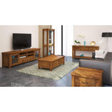 Birdsville ETU Entertainment TV Unit 223cm 2 Door 2 Drawer Mt Ash Wood - Brown - 45-Degree Angle
