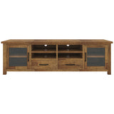 Birdsville ETU Entertainment TV Unit 223cm 2 Door 2 Drawer Mt Ash Wood - Brown - Rear View