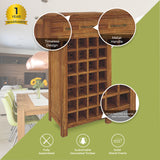 Birdsville Wine Rack 28 Bottle Sideboard Buffet Cabinet Wooden Storage - Brown - Top-Down View