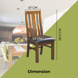 Birdsville 7pc Dining Set 190cm Table 6 PU Seat Chair Solid Mt Ash Wood - Brown - 45-Degree Angle