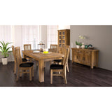 Teasel Buffet Table 191cm 4 Door 4 Drawer Solid Pine Timber Wood - Rustic Oak - Front View