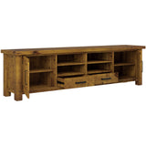 Teasel ETU Entertainment TV Unit 240cm 2 Drawer Solid Pine Wood - Rustic Oak - Side View