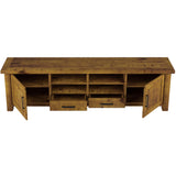 Teasel ETU Entertainment TV Unit 240cm 2 Drawer Solid Pine Wood - Rustic Oak - Top-Down View