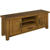 Teasel ETU Entertainment TV Unit 180cm 2 Door Solid Pine Wood - Rustic Oak - Front View