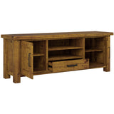 Teasel ETU Entertainment TV Unit 180cm 2 Door Solid Pine Wood - Rustic Oak - Side View