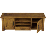 Teasel ETU Entertainment TV Unit 180cm 2 Door Solid Pine Wood - Rustic Oak - Top-Down View