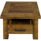 Teasel Lamp Table 70cm Side End Sofa Tables Solid Pine Timber Wood - Rustic Oak - Top-Down View