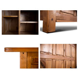 Teasel 5pcs Home Bar Table 4 Chair Set Wine Cabinet Case 192cm Solid Pine Timber - Rear View