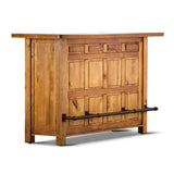 Teasel Home Bar Table Wine Cabinet Case 192cm Solid Pine Timber Wood Rustic Oak