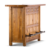 Teasel Home Bar Table Wine Cabinet Case 192cm Solid Pine Timber Wood Rustic Oak - Side View