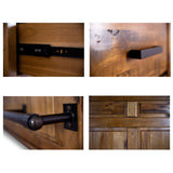 Teasel Home Bar Table Wine Cabinet Case 192cm Solid Pine Timber Wood Rustic Oak - 45-Degree Angle