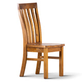 Teasel 9pc Dining Set 210cm Table 8 Chair Solid Pine Wood Timber - Rustic Oak - Side View