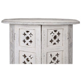 Scilla Rubber Wood Timber Round 45cm Side Table - White - Top-Down View
