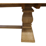 Gloriosa Coffee Table 140cm Pedestal Solid Mango Timber Wood - Honey Wash - Top-Down View