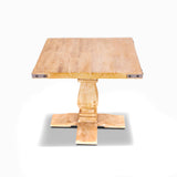 Gloriosa Lamp Side Sofa Table 70cm Pedestal Solid Mango Timber Wood - Honey Wash - Front View