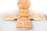Gloriosa Lamp Side Sofa Table 70cm Pedestal Solid Mango Timber Wood - Honey Wash - Top-Down View