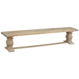 Gloriosa Dining Bench 230cm 3 Person Chair Solid Mango Timber Wood - Honey Wash - Front View