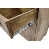 Gloriosa Buffet Table 180cm 4 Door 5 Drawer Solid Mango Timber Wood - Honey Wash - Close-Up Angle