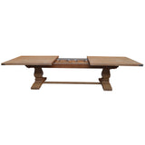 Gloriosa 11pc Dining Set 258-348cm Table 10 Beige Chair Mango Wood - Honey Wash - Top-Down View