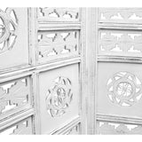 Circle Jali 4 Panel Room Divider Screen Privacy Shoji Timber Wood Stand - White - Top-Down View