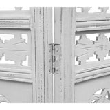 Circle Jali 4 Panel Room Divider Screen Privacy Shoji Timber Wood Stand - White - 45-Degree Angle
