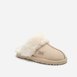 Ugg Slippers Premium Australia Sheepskin Unisex Scuffette Suede (Unisex Cow Suede) (SAND, EU37)