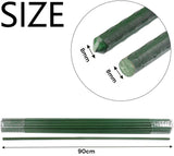 10x 8mm Garden Plant Stakes 90cm Steel Plant Stick Support Stakes Growing Climbing Plants - Side View