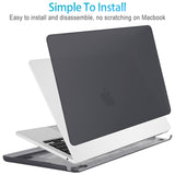15 inch Air 2023 MacBook Air Matte Case  A2941 M2 Chip Hard Shell Case Keyboard Cover Black - Side View