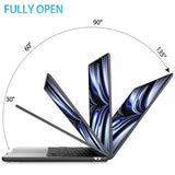 15 inch Air 2023 MacBook Air Matte Case  A2941 M2 Chip Hard Shell Case Keyboard Cover Black - 45-Degree Angle