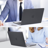 15 inch Air 2023 MacBook Air Matte Case  A2941 M2 Chip Hard Shell Case Keyboard Cover Black - Rear View
