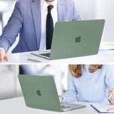Midnight Green Hard Shell Case for 2023 15 MacBook Air A2941 with M2 Chip & Keyboard Cover - Rear View