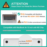 15 inch Air 2023 MacBook Air Matte Case  A2941 M2 Chip Hard Shell Case Keyboard Cover Green - Front View