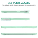 15 inch Air 2023 MacBook Air Matte Case  A2941 M2 Chip Hard Shell Case Keyboard Cover Green - Close-Up Angle