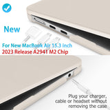 15 inch Air 2023 MacBook Air Matte Case  A2941 M2 Chip Hard Shell Case Keyboard Cover Grey - Front View