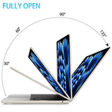 15 inch Air 2023 MacBook Air Matte Case  A2941 M2 Chip Hard Shell Case Keyboard Cover Grey - 45-Degree Angle