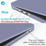 15 inch Air 2023 MacBook Air Matte Case  A2941 M2 Chip Hard Shell Case Keyboard Cover - Front View