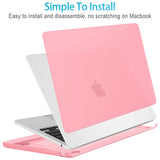15 inch Air 2023 MacBook Air Matte Case  A2941 M2 Chip Hard Shell Case Keyboard Cover Pink - Side View
