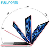 15 inch Air 2023 MacBook Air Matte Case  A2941 M2 Chip Hard Shell Case Keyboard Cover Pink - 45-Degree Angle