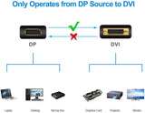 6ft 1.8M Display Port DP To Dual Link DVI-D 24+1 Pin Male Gold Connection Cable - Side View