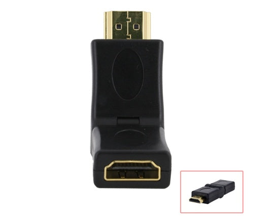 180-Degree Adjustable HDMI Right Angle Connector Adapter for Space-Saving Installations