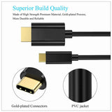 1.8M USB Type C USB-C Thunderbolt 3 to HDMI Cable Male to Male Converter - 45-Degree Angle