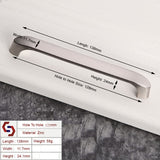 Brushed ZINC Kitchen Door Cabinet Drawer Handle Pulls 128MM - Front View