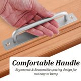 Barn Door Handle Sliding Pull Cabinet Door Handles Drawer knobs Kitchen Handles Silver - Side View