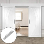 Barn Door Handle Sliding Pull Cabinet Door Handles Drawer knobs Kitchen Handles Silver, image 5