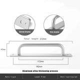 Barn Door Handle Sliding Pull Cabinet Door Handles Drawer knobs Kitchen Handles Silver - Rear View
