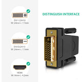 DVI-D 24+1 Male to HDMI Female Adapter Converter Gold Plated Support 1080P - Front View