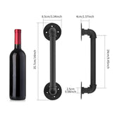 2Pcs Sliding Barn Door Handle 14 inch 36cm Industrial Pipe Door Pull Handle, Grab Bar, Towel Bar - Side View